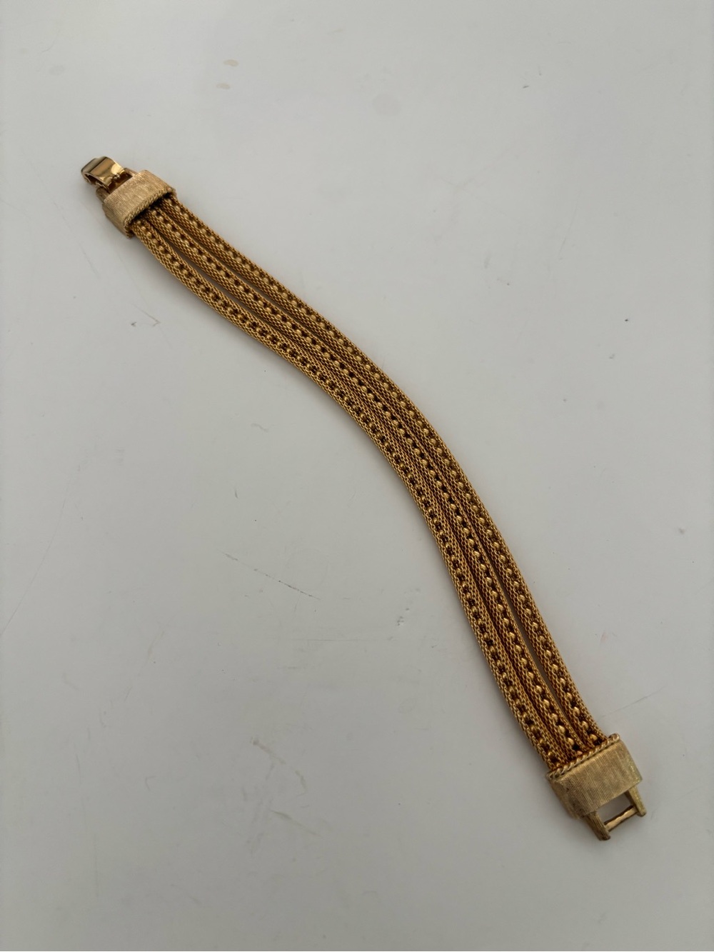 Gold-Tone Triple-Mesh Bracelet - Picture 7 of 15